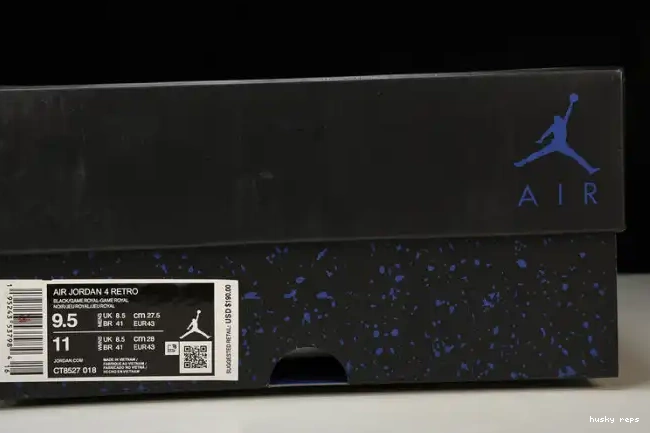 Cheap Husky Game Jordan 4 CT8527-018 Royal Black Retro 0517